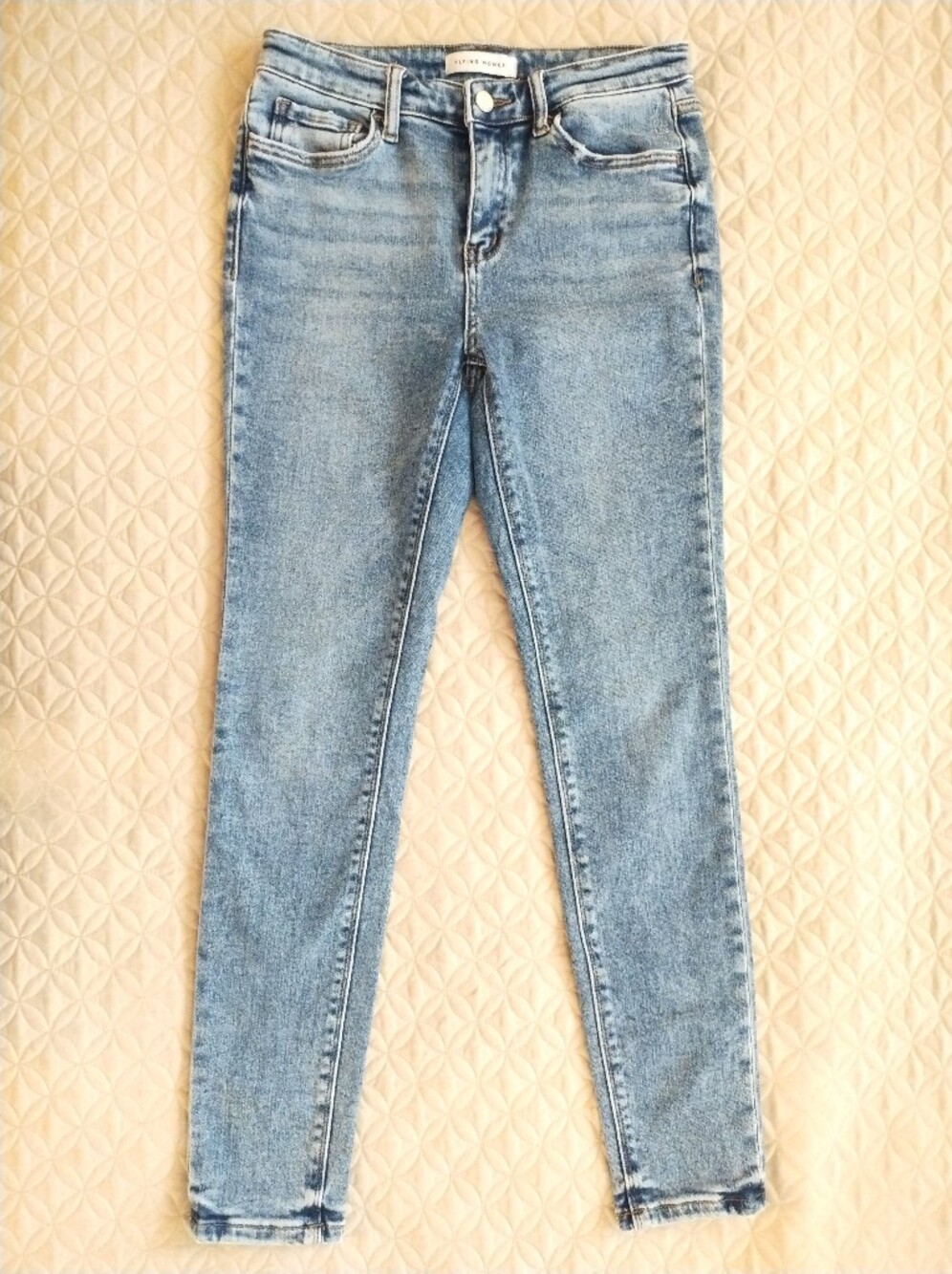 Flying Monkey F5815AT Women's High-rise Skinny Stretch Jeans Medium Wash 27